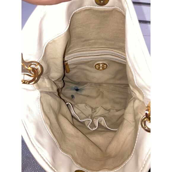 TORY BURCH MEDIUM IVORY LEATHER VERONA FOLDOVER CROSSBODY BAG - Picture 15 of 16